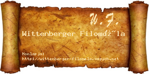 Wittenberger Filoméla névjegykártya